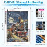 MOGTAA Christmas Diamond Art Kits for Adults, 5D Full Drill Christmas Train Diamond Painting Kits for Adults Beginner, DIY Round Diamond Dots for Adults, Gem Art for Home Wall Decor 12 X 16 Inch MOGTAA