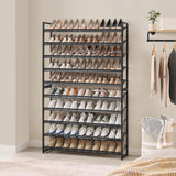 Nunsino Shoe Rack, Long Shoe Organizer,Max Holds 62 Pairs,10 Tier Metal Shoe Storage Shelf,5-Tier Stackable Shoes Organizer for Garage, Entryway,Black Nunsino