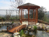 SamsGazebos Moon Bridges Japanese Style Arched Wood Garden Bridges, 6-Feet, Brown SamsGazebos