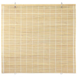 ORIENTAL Furniture Bamboo Cordless Window Shade - Natural 60" W Red Lantern