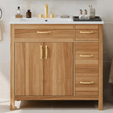 ENSHUI 36" Bathroom Vanity with Sink, 36 inch Bathroom Vanity with Ample Storage, Modern Solid Wood Cabinet with Soft-Close Doors, Easy Assembly, 36 Wood ENSHUI