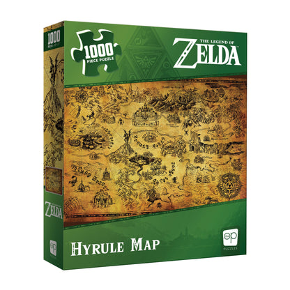 The Legend of Zelda Hyrule Map 1,000 Piece Jigsaw Puzzle | Collectible Puzzle Featuring Stylized Hyrule Map from The Legend of Zelda Video Games | Officially Licensed Nintendo Merchandise