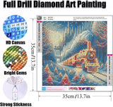 Ekuxom Christmas Diamond Art Kits for Adults, Christmas Train Diamond Painting Kits for Adults, DIY 5D Full Round Drill Gem Art Paint for Gifts Home Wall Decor 14x14in Ekuxom