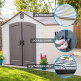 Lifetime 60075 8 x 15 Ft. Outdoor Storage Shed, Desert Sand Lifetime