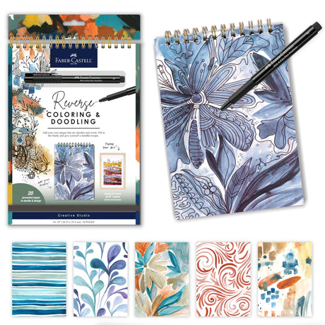 Faber-Castell Reverse Coloring Book & Doodling: Neutrals - Reverse Coloring Book for Adults, Adult Coloring Books for Anxiety and Relaxation Faber-Castell