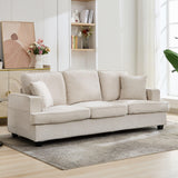 Couches for Living Room, 89 inch Cloud Couch Sofa in Chenile with Extra Comfy Soft Deep Seats, Modern 3 Seater Sofas for Living Room Bedroom Office Apartment, Beige Korser