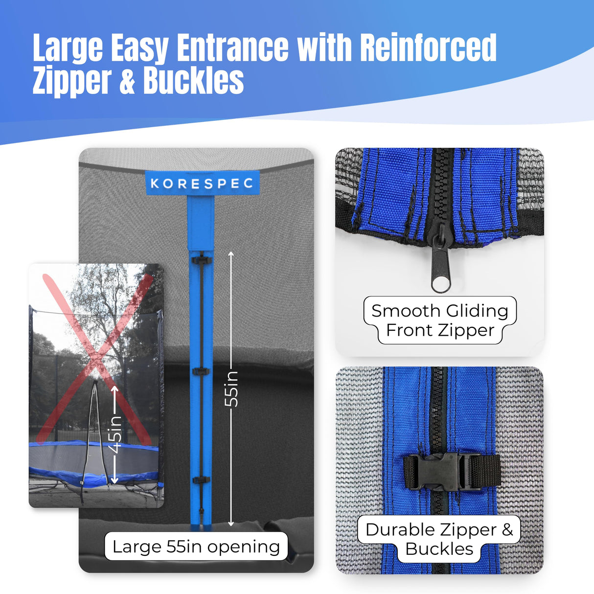 KORESPEC 14 FT Trampoline Net Replacement with 6 Pole Caps and 4 Strings, Safety Enclosure Net, Premium Breathable UV Weather Resistant Mesh, Parts Fit Outdoor Round Frame with 6 Straight Poles KORESPEC