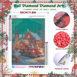 xackcme Red Truck Diamond Painting Kits for Adults, Christmas Diamond Art Kits for Adults, Round 5D Aurora Gem Art Kit for Adult DIY Crafts Kit Gift Home Wall Decor Gifts (16x12 inch) xackcme