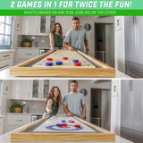 GoSports Shuffleboard and Curling 2 in 1 Board Games - Classic Tabletop or Giant Size - Choose Your Style GoSports