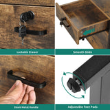 DWVO U Shaped Desk with Drawers, 79" Reversible L Shaped Desk with Power Outlets & LED Lights, Corner Computer Desk with Monitor Stand & Storage Shelves, Rustic Brown DWVO