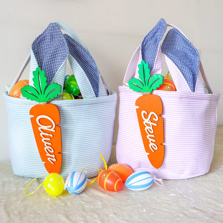 Personalized Easter Basket Tag Easter Basket Stuffers Carrot Farmhouse Wooden Name Tags Custom Easter Décor Easter Gifts for Kids Decorations POWTONEW