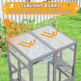 Catio Outdoor Cat Enclosure, Outdoor Cat House with Window Access, Patio Kitty Shelter (Grey) CHEN Select