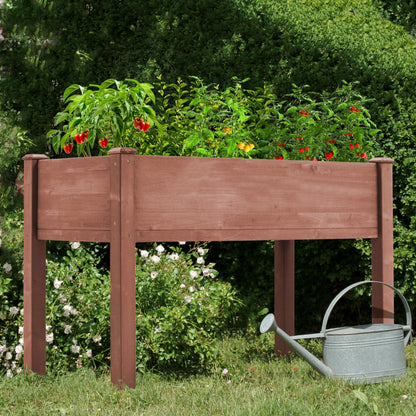 Raised Garden Bed with Legs, 48x24x30'', Outdoor Wood Elevated Planter Box, Thick Legs, w/Liner - WoodArtSupply