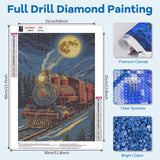 NAIMOER Christmas Diamond Art Kits for Adults Beginner, Christmas Train 5D Diamond Painting Kit, Full Drill Gem Art DIY Paint by Diamonds Dot, Diamond Painting Crafts for Home Wall Decor 12x16inch NAIMOER
