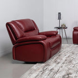 Coaster Home Furnishings - Camila - Leatherette Upholstered Glider Recliner Chair - Manual Recline, Padded Armrests, Plump Back, Smooth Gliding Motion - Living Room - 38-Inch - Red - 610243 Coaster Fine Furniture