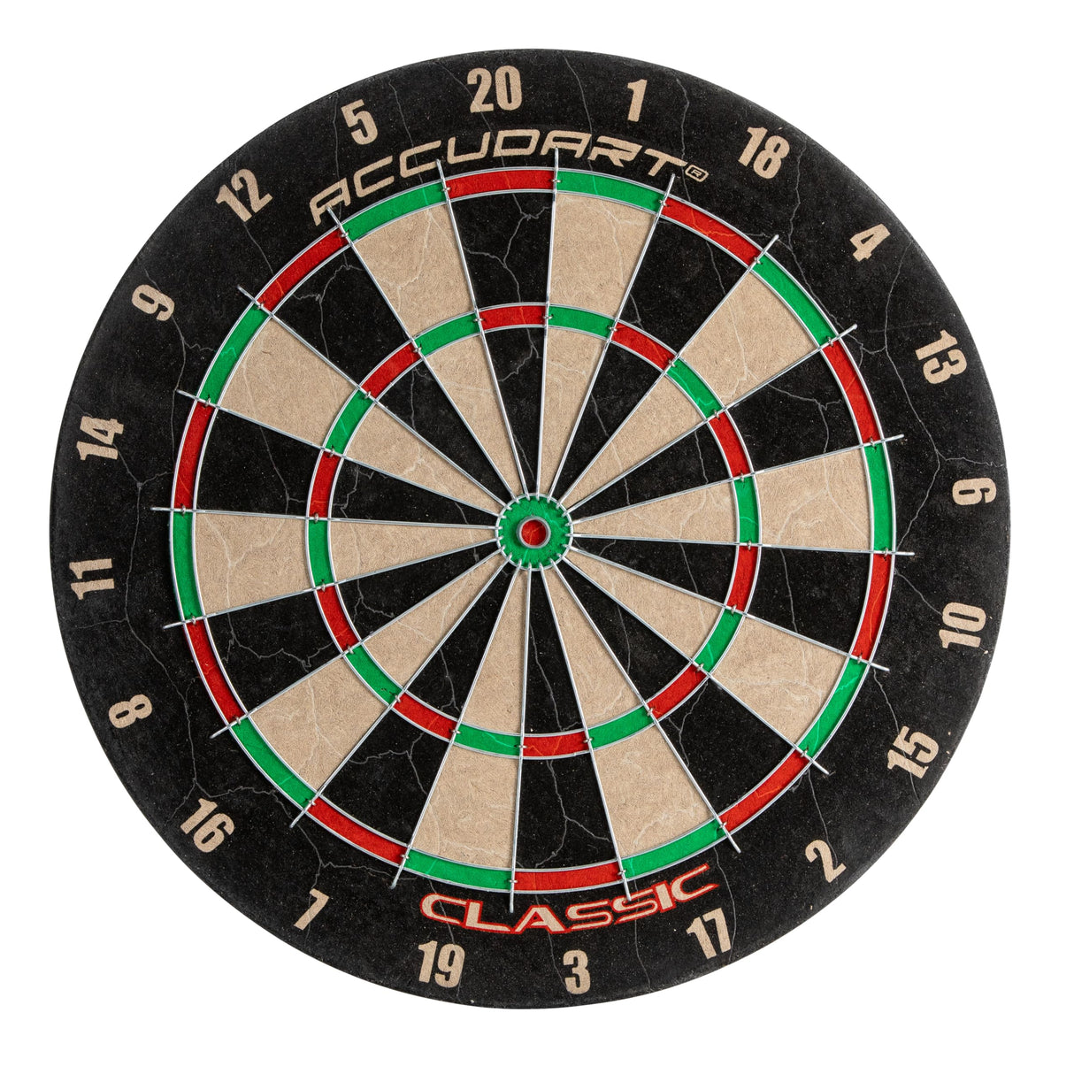 Accudart Classic Bristle Dartboard - Official Size 18" x 1.5" - Self-Healing Genuine Bristle Sisal - Staple Free Bullseye - Ideal for Steel Tip Darts Accudart