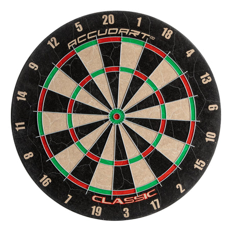 Accudart Classic Bristle Dartboard - Official Size 18" x 1.5" - Self-Healing Genuine Bristle Sisal - Staple Free Bullseye - Ideal for Steel Tip Darts Accudart