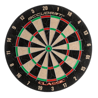 Accudart Classic Bristle Dartboard - Official Size 18" x 1.5" - Self-Healing Genuine Bristle Sisal - Staple Free Bullseye - Ideal for Steel Tip Darts
