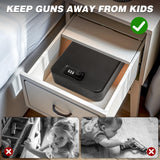 Portable Gun Safe for Pistols, Small Handgun Lock Box with Combination Lock or Key Lock, Portable Travel Pistol Safe for Travel, Home, Car (Large-Key) PACOLO