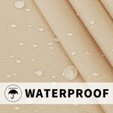 Easy-Going Outdoor Patio Curtains Detachable Tab Top Windproof Weatherproof Curtain for Cabana, Porch, Pergola and Gazebo, Tab Bottom Drape, 2 Panels, 54W x 84L inch, Beige Easy-Going