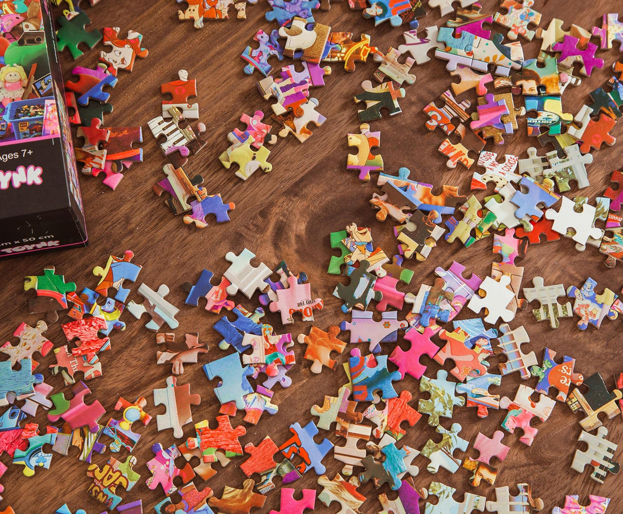Daydreams '80s and '90s Pop Culture 1000-Piece Jigsaw Puzzle by Rachid Lotf | Educational Brain Teaser, Nostalgic Retro Toys & Games for Kids, Building Kit Activities | 28 x 20 Inches Toynk