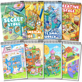 Elfew 4 Set Coloring Books for Teens & Kids 8-12, Stress Relieving & Therapeutic Coloring Book with 80 Cute Patterns, Anxiety Relief & Relaxation for Teens Adult Women