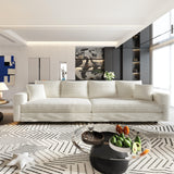 Ball & Cast 4 Seater Cloud Sectional Couch,102.4" Modern Modular Sectional Sofa with Deep Seat & Pillows,Plush Corduroy Comfy Convertible Sofa Couches for Living Room,Beige Ball & Cast