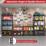 Homtell 72" H Metal Storage Shelves 1500LBS Heavy Duty,5 Tier Garage Shelving Unit,Adjustable Garage Storage Utility Rack for Kitchen Pantry Basement Bathroom Closet Homtell