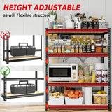 REIBII Storage Shelves Adjustable Metal Shelving 1600LBS Garage Shelves Industrial Metal Shelves 4 Tier Garage Shelving for Warehouse Basement Kitchen Pantry Closet, 11.8" D x 23.6" W x 56.7" H REIBII