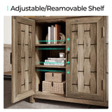 LINSY HOME Farmhouse Sideboard Buffet Cabinets, 43" W Coffee Bar Storage Cabinets with 3 Drawers and 2 Doors, Rustic Accent Cabinet for Dining Room, Kitchen, Home Bar and Living Room, Light Brown LINSY HOME