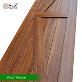 S&Z TOPHAND® 54 in x 80 in PVC Barn Door, Brown Wood Texture, British Brace Barn Door/Modern Style/Sliding Door/Simple Assembly is Required S&Z TOPHAND