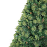 Vail 9ft Prelit Artificial Christmas Tree with Pine Cones, Foot Pedal, 2294 Branch Tips, 1050 Warm Lights and Metal Stand, 62" Wide Realistic Traditional Christmas Tree with Lights by Naomi Home Naomi Home