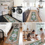 U'Artlines 2' x 6' Boho Hallway Runner Rug, Non Slip Washable Vintage Farmhouse Kitchen Rug Accent Area Carpet for Entryway Laundry and Living Room (Green) U'Artlines