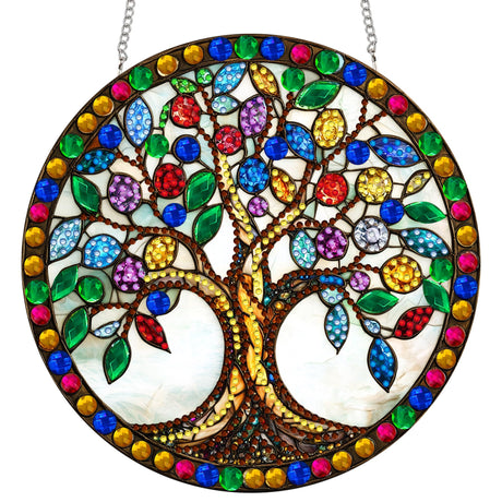 SKRYUIE Hanging Diamond Art Kits for Adults Pendant Tree, Special Shaped Crystal DIY Diamond Painting Kit, Acrylic Board Wreath Pendants Double Sided, Home Decor 7.29 x 7.29 Inch SKRYUIE