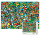 Jigsaw Puzzles for Adults, 1000 Pieces Dinosaur Park Puzzle, Cartoon Painting Challenging Puzzles for Family Activity Game Nights Gifts Fidget Stress Relief RECHIATO