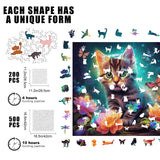 Mys Aurora Wooden Puzzles, Kitten in Dream Wooden Jigsaw Puzzles 500 Piece, Unique Luxurious Shaped Wood Puzzle for Adults and Kids, Best Gift for Birthday 11.2 x 11.2 Inch Mys Aurora