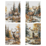 Deer Diamond Art Kits for Adults - 4 Pcs DIY Forest Animal Diamond Painting Set Elk 5D Full Drill Gem Art Craft for Beginners Home Wall Decor 9.84 x 13.7 Inches INCOK