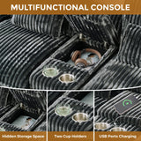 HYJT-H&K 124" U Shaped Cloud Couch Sectional, Comfy Fluffy Plush Corduroy Grey Sectional Couches for Living Room, Modern Modular Corduroy Couch Sectionals with Central Console & Double Chaise Lounge HYJT-H&K