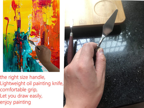 5 PCS Painting Knives Stainless Steel Spatula Palette Knife Oil Painting Accessories Color Mixing Set for Oil, Canvas, Acrylic Painting HAFILO