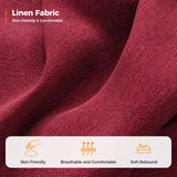 Fadware 91” Sofa Couch, Deep Seat Sofa with Lawson Style Armrests, Modern 3 Seater Sofa with Upholstered Cushion& Backrests, Mid-Century Comfy Couch for Living Room, Apartment, Red Fadware