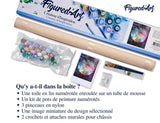 Figured'Art Paint by Numbers Kit for Adults Full Moon with Colourful Reflections 16"x20" - Craft Art Painting DIY Kit Rolled Canvas Without Frame Figured'Art