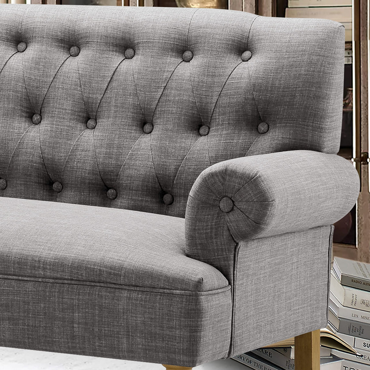 Rosevera Drennan Loveseat Sofa for Living Room, Couch in a Box, Sofa para Sala, Love Seats Furniture, Long Couches, Settee, Textile Gray Rosevera