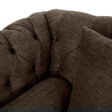 Christopher Knight Home Audrey 62.50" Oversized Lounge Chair, Tufted Loveseat Chaise, Scroll Armchair, Upholstered Loveseat Sofa Chair, Large Leisure Couch Bed, Sleeper Sofa for Living Room, Brown Christopher Knight Home