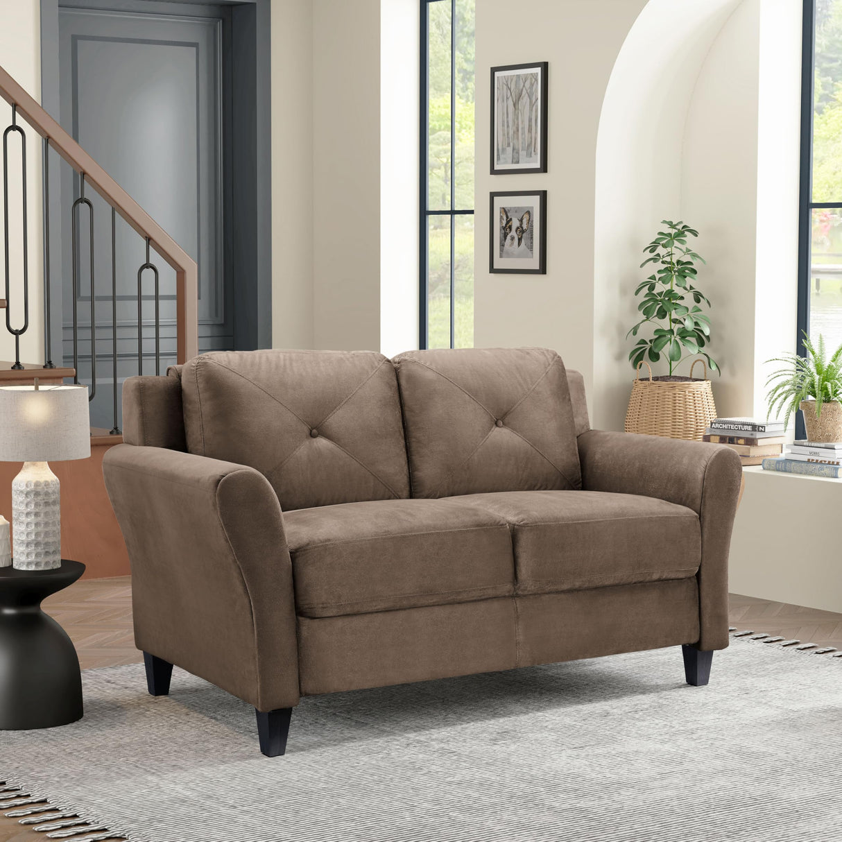 Lifestyle Solutions Harrington Loveseat, Black Studio Living