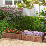 Giantex Wood Raised Garden Bed, Planting Bed with Corner Drainage, Non-Woven Liner for Growing Vegetables, Flowers, Herbs, Fruits, 91”x24”x16” Divisible Planter Box for Backyard, Garden, Lawn Giantex