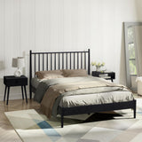 NTC Inno King Wooden Bed Frame with Headboard - Solid Oak & Rubber Wood, Burnt Black Finish NTC