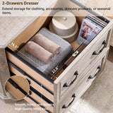 T4TREAM 30" Farmhouse Nightstand with Wooden Tabletop, Large End Table, 2 Spacious Drawers Bedside Table with Framed Drawer Fronts Design, Night Stand for Bedroom, Living Room, Light Rustic Oak T4TREAM