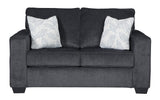 Signature Design by Ashley Altari Modern Loveseat with 2 Accent Pillows, Dark Gray Signature Design by Ashley
