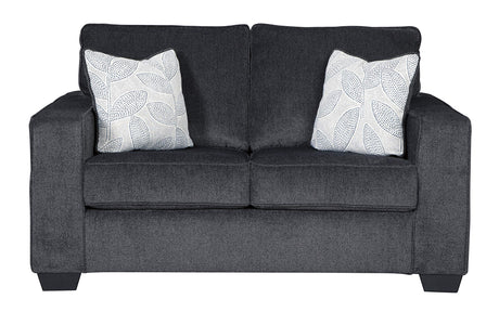 Signature Design by Ashley Altari Modern Loveseat with 2 Accent Pillows, Dark Gray Signature Design by Ashley