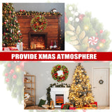 Sggvecsy 17 Inch Artificial Christmas Wreath for Front Door with 20 LED Lights Pine Needles Christmas Balls Red White Berries Pine Cones Bows Decoration for Winter Wall Outdoor Home Holiday Xmas Decor Sggvecsy